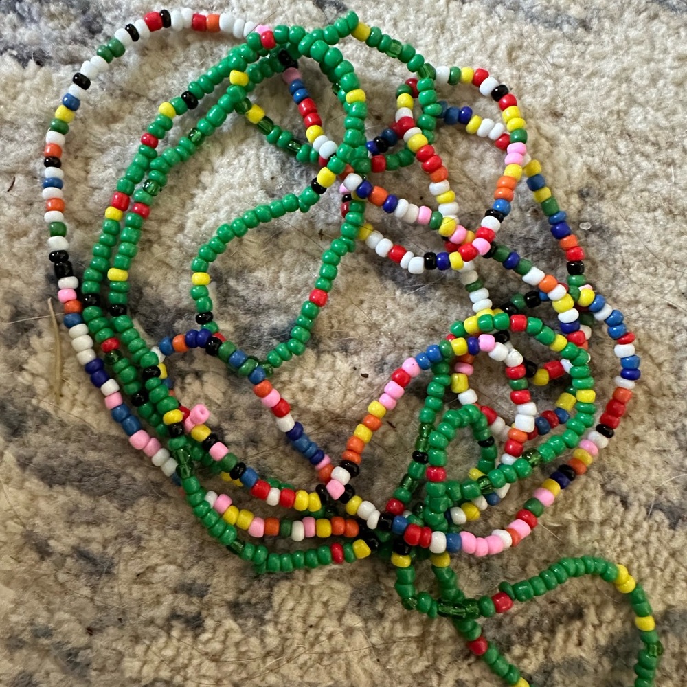 Multicolor Beaded Bracelet/Waist Bracelet Set